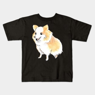 Pomeranian Dog Portrait in Watercolor Kids T-Shirt